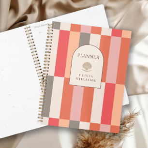 Agenda Padrão de Listras Femininas Elegantes Personalizad