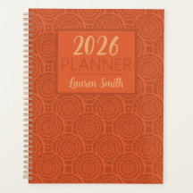 Padrão de Mandala Laranja Terroso Retrô