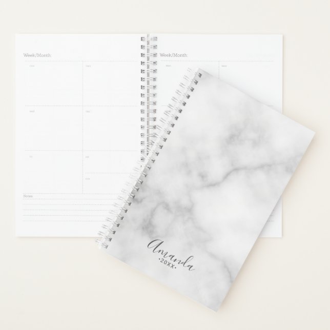 Agenda Padrão de mármore branco elegante (Exibição)