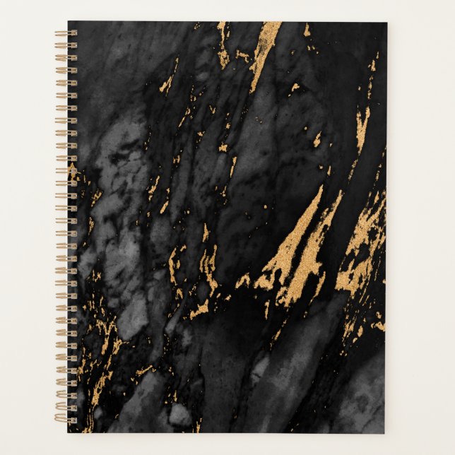 Agenda Padrão de Mármore Dourado (Frente)