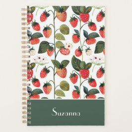 Agenda Padrão de Morango Personalizado Bonito