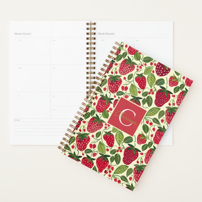 Agenda Padrão de Morango Personalizado Bonito (Exibição)