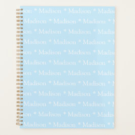 Agenda Padrão de nome personalizado branco-claro-claro e 