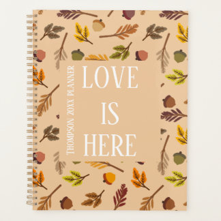 Agenda Padrão de outono personalizado moderno marrom chiq