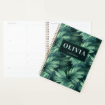 Agenda Padrão de palmeiras tropicais da selva verde-branc<br><div class="desc">Padrão de palmeiras tropicais da selva verde-branca</div>