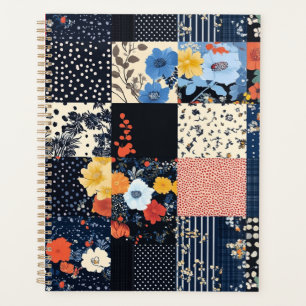 Agenda Padrão de Patchwork Floral da Vintage (9)