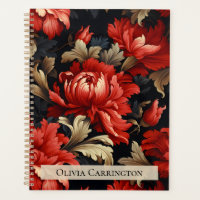 Padrão de Pena Floral Vermelha Personalizado
