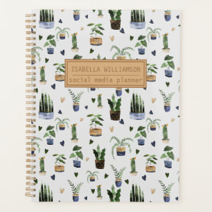 Agenda Padrão de planta em vaso personalizado Boho