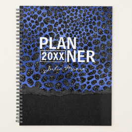 Agenda Padrão De Pontos Azul E Preto Personalizado