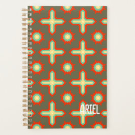 Agenda Padrão de Retro Abstrato Personalizado