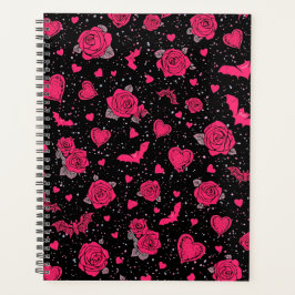 Agenda Padrão de Rosas e Morcegos Góticos | Romance Negro