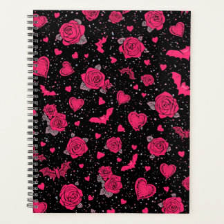 Agenda Padrão de Rosas e Morcegos Góticos | Romance Negro