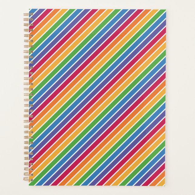 Agenda Padrão de Stripes Arco-Íris (Frente)