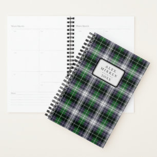 Agenda Padrão de Tartan marinho e Verde