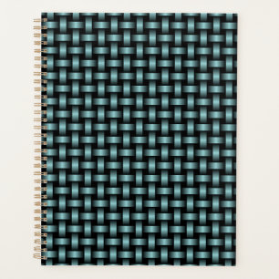 Agenda Padrão de Tecido Preto Azul