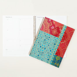 Agenda Padrão de Turquesa Vermelha ORIENTAL - Notebook, P