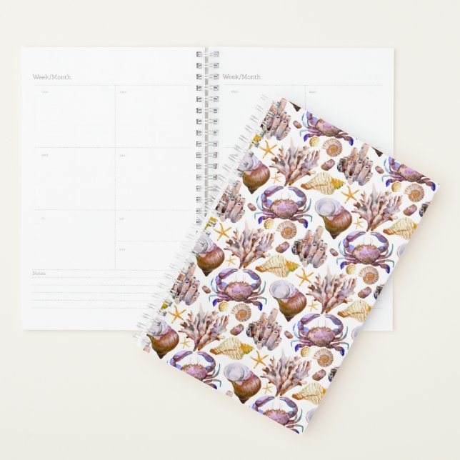 Agenda Padrão de Vida do Mar de Aquarela (Exibição)
