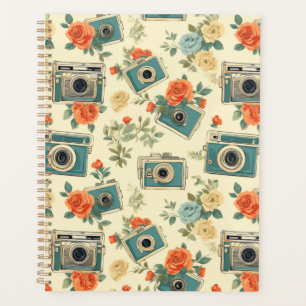 Agenda Padrão de Vintage Floral & Camera