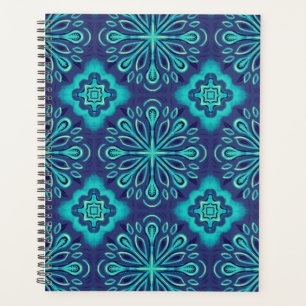 Agenda Padrão Decorativo Blue Snowflake Boho