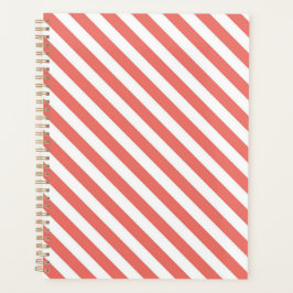 Agenda Padrão diagonal de listras rosa e branco