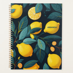 Agenda Padrão do jardim de limão. Fruta tropical amarela