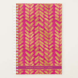 Agenda Padrão Dourado e rosa quente vibrante