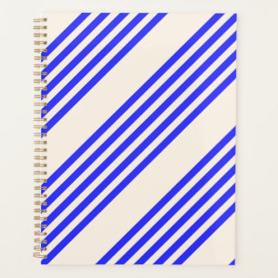 Agenda Padrão elétrico azul e bege cinco faixas