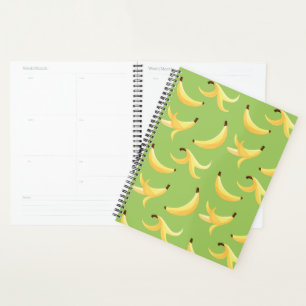 Agenda Padrão Engraçado de Banana Amarela Retro para Fest