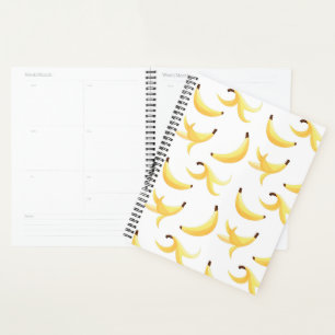 Agenda Padrão Engraçado de Banana Amarela Retro para Fest