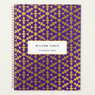 Agenda Padrão étnico marroquino Roxo e Dourado
