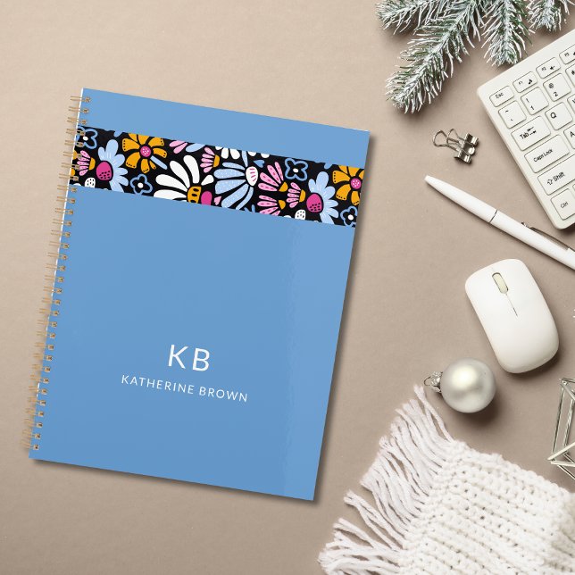 Agenda Padrão Floral Azul Aquarela 2026 (Criador carregado)