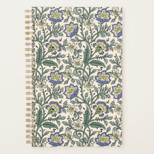 Agenda Padrão floral contínuo em azul, amarelo e branco