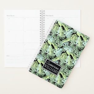 Agenda Padrão Floral da Selva Adicione seu nome