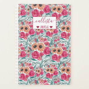 Agenda Padrão Floral de Cobra Selvagem de Girassol