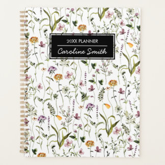 Agenda Padrão Floral de Jardim de Flores Silvestres Perso