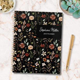 Agenda Padrão Floral de Prado de Flores Silvestres Elegan