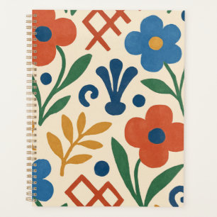 Agenda Padrão Floral de Trellis de País Retroativo