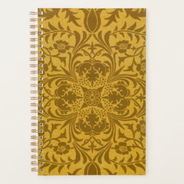 Agenda Padrão floral dourado ornamentado com simetria