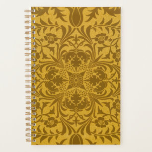 Agenda Padrão floral dourado ornamentado com simetria