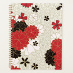 Agenda Padrão Floral Elegante Sakura Japonês<br><div class="desc">Um belo planejador com um padrão uniforme de sakura japonesa.</div>