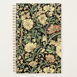 Agenda padrão floral em estilo vitoriano