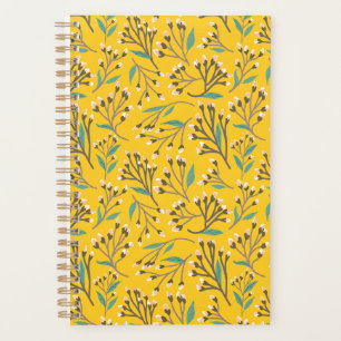 Agenda Padrão floral em ramos e botões delicados