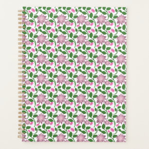 Agenda Padrão Floral Escuro Sem Costura Flores Rosas Folh