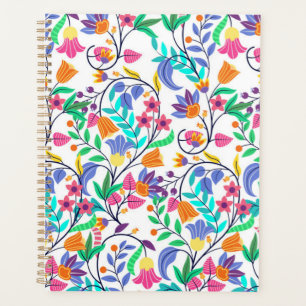 Agenda Padrão Floral Exótico Colorido-23147