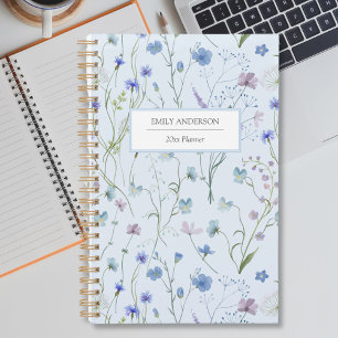 Agenda Padrão Floral Flor Silvestre Bonito Roxo Azul 2026
