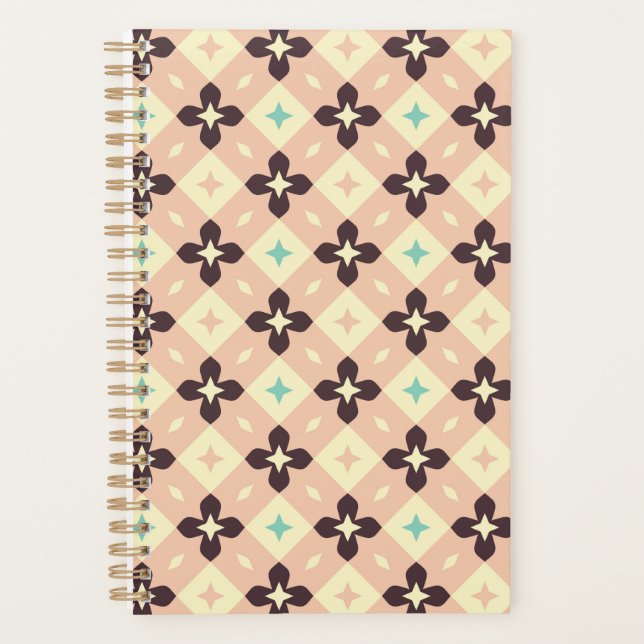 Agenda Padrão floral geométrico contínuo (Frente)