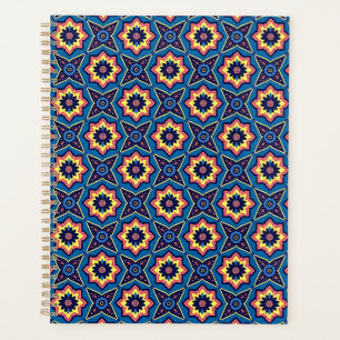 Agenda Padrão Floral Geométrico de Boho Vibrante