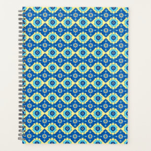 Agenda Padrão Floral Geométrico Retro Decorativo