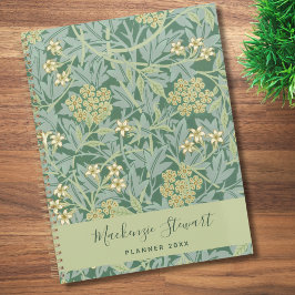 Agenda Padrão Floral Jasmine Verde 2026
