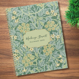 Agenda Padrão Floral Jasmine Verde 2026